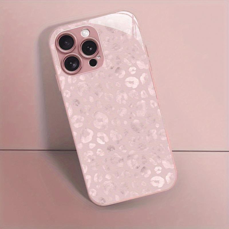 Fashion Leopard Print Pattern Metallic Paint Glass Hard Phone Case For iPhone 17Air 16 17 Pro Max 11 12 13 14 15 Plus 16E Cover