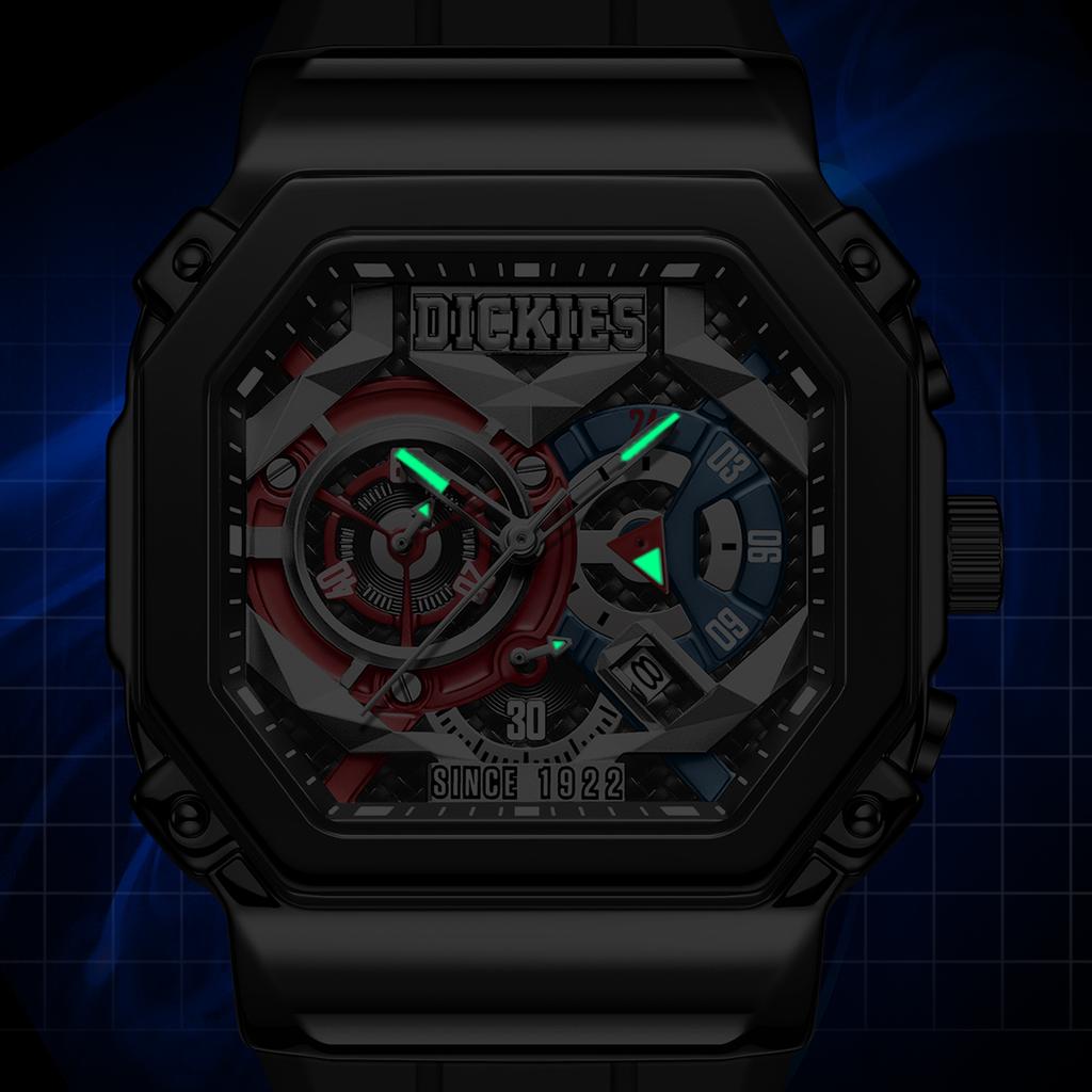 Dickies Mecha Warrior Series Watch Quartz Movement Silicone Strap Hollow Dial Men watches CL-521