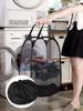 Black and White Dirty Clothes Basket Skeleton Ventilated Foldable Easy Storage Portable Large Capacity Clothes Basket