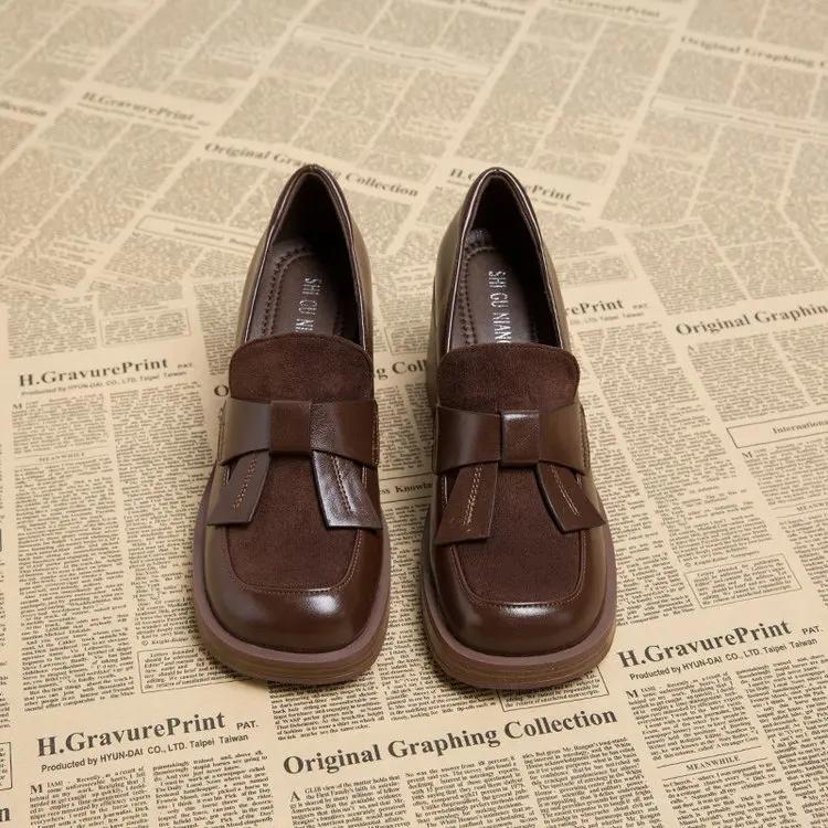 

Винтажные туфли на высоком каблуке, весенние и осенние, маленькие кожаные туфли, новые одинарные туфли для женщин, универсальные туфли-лоферы для женщин 40