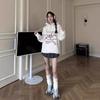 Hong Kong Style Love Printing Loose Large Size Hooded Sweater Female Senior Sense Niche Student Velvet Jacket Ins