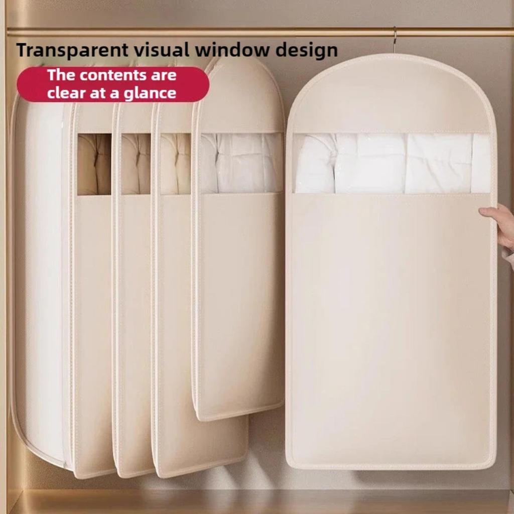 Space Saving Garment Bag with Compression Zipper for Hanging Clothes Closet Organizers Dust Cover Clothes Bag for Down Coat