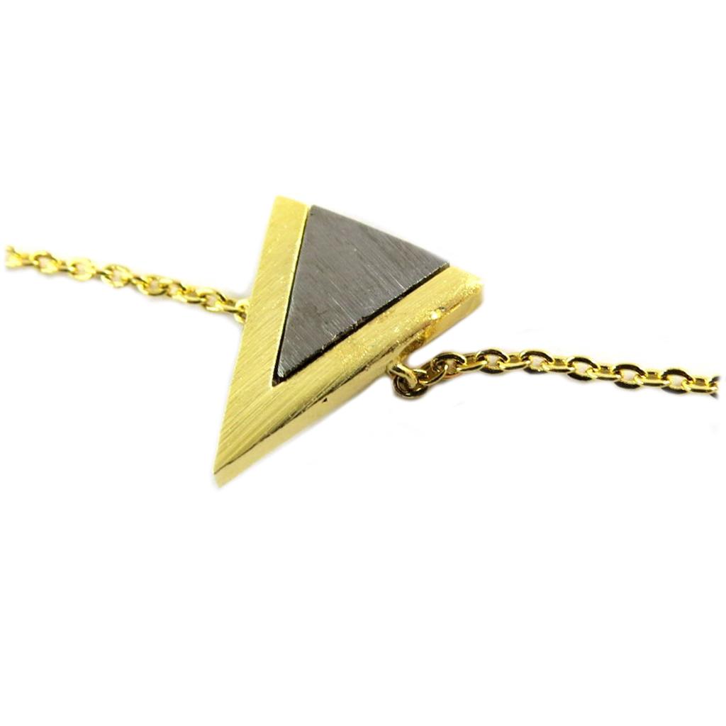 7bis [Q1348] - Handmade 'Boho' Silver-gold Bracelet (triangle) - 13x10 Mm