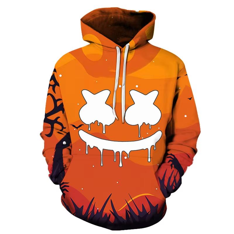 Funny Mens Halloween Smiling Face Hoodie 3d Print Men Hooded Sweatshirt Men's Clothing Men Oversized Sweatshirts Hoodie