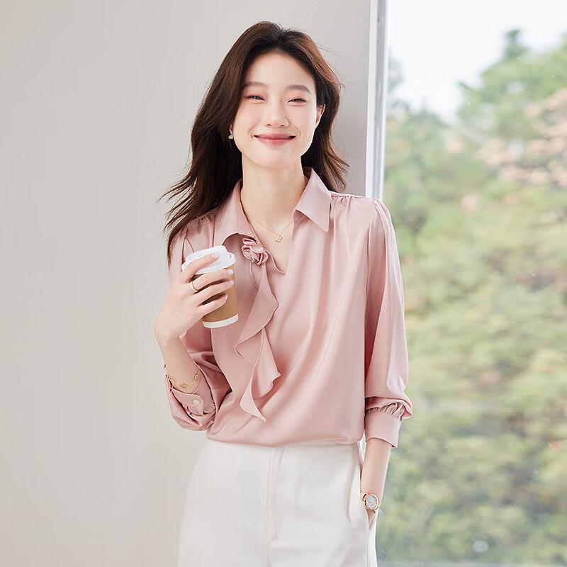Treman Women s Long-Sleeve V-Neck Blouse L
