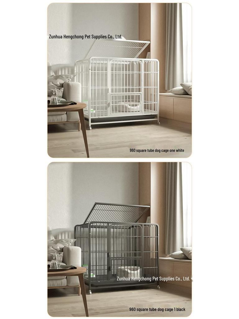 Indoor Dog Cage with Toilet for Large and Small Breeds - Suitable for Labrador and Golden Retriever, Includes Dog Bed