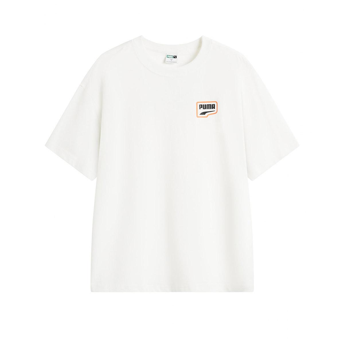 

PUMA Loose Fit Printed Crew Neck Short Sleeve T-Shirt Unisex Tops White 629023-02 XL