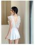 Women's 2025 Autumn/Winter Conservative Plus Size One-Piece Skirt-Style Swimsuit with Boxer Shorts