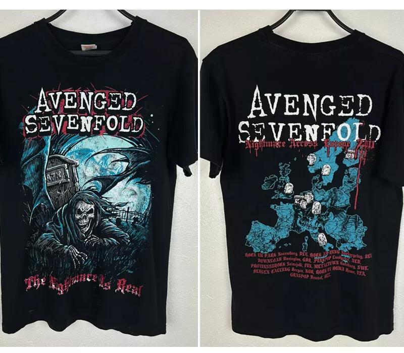 Avenged Sevenfold 2011 Nightmare Across Europe T Shirt 2 Side Graphic Short Sleeve Shirt Unisex Men Women Summer