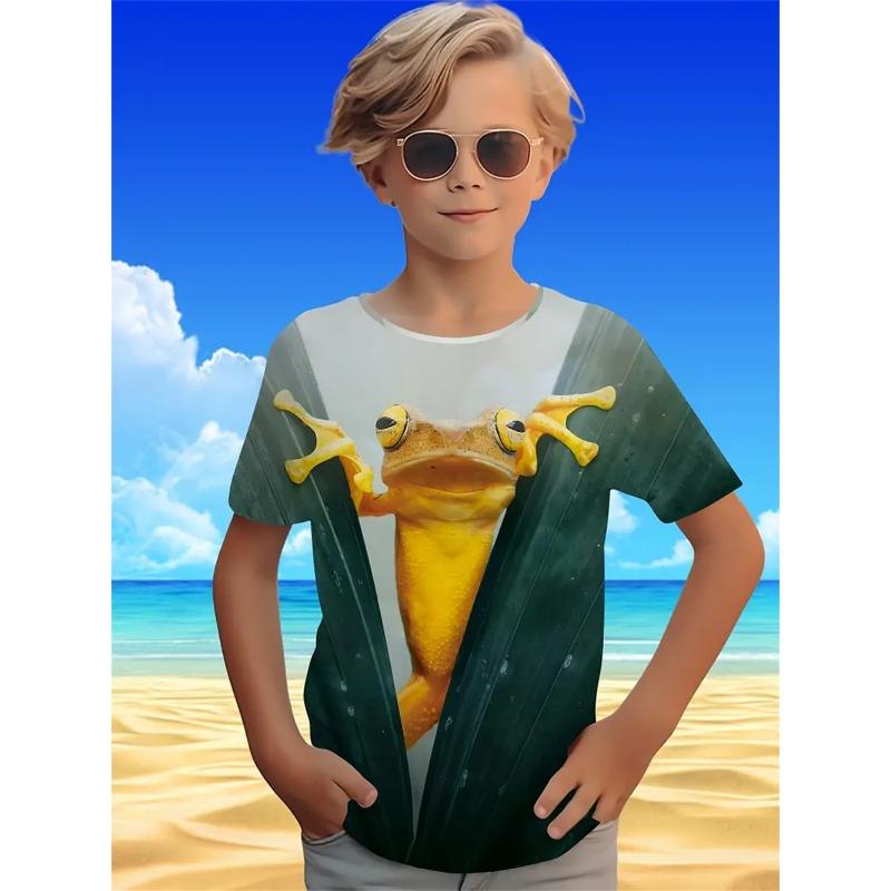 2024 Animal Wolf 3d Print Top Tee Shirt Kids Boys Clothes Anime Short Sleeve Casual Children's Clothing Fashion T Shirt