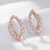 Rose Gold Color V Shape Drop Earrings For Women Girl Fashion Natural Zircon Accessories High Quality Daily Jewelry