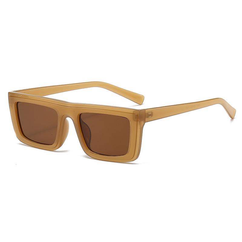 Flat nose bridge square frame simple sunglasses atmospheric retro low-key business advanced sunglasses photo shade sunglasses