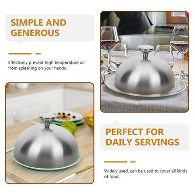 Household Food Cover Stainless Steel Round Lid for Food Preservation Cake Covering Kitchen Gadgets for Daily Use Fresh Keeping