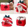 Theme Christmas Pet Cat Dog Bed Puppy Kitten Cozy Sleeping Nest Plush Cave House