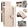 For Samsung Galaxy S24/Galaxy S25 Wallet Case with Straps,Rhombus Leather Stand Phone Cover