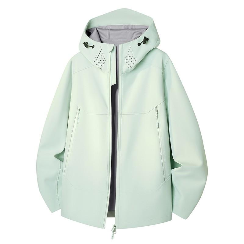Mens Windproof Waterproof Softshell Jacket Outdoor Hiking Coat With Hood Loose Fit