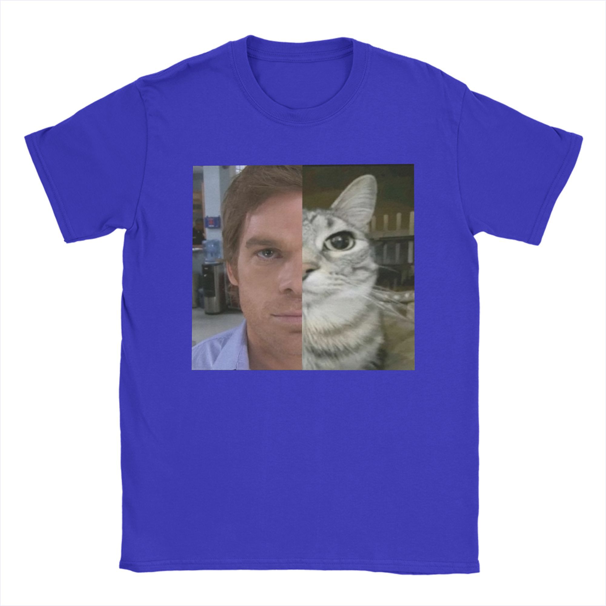 

Чоловіча футболка Dexter Morgan Cat Trinity З чистої бавовни Гумористична футболка З круглим вирізом Футболки З коротким рукавом Ідея для подарунка L