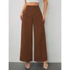 Women's High Waist Wide Leg Pants Solid Black Casual Trousers