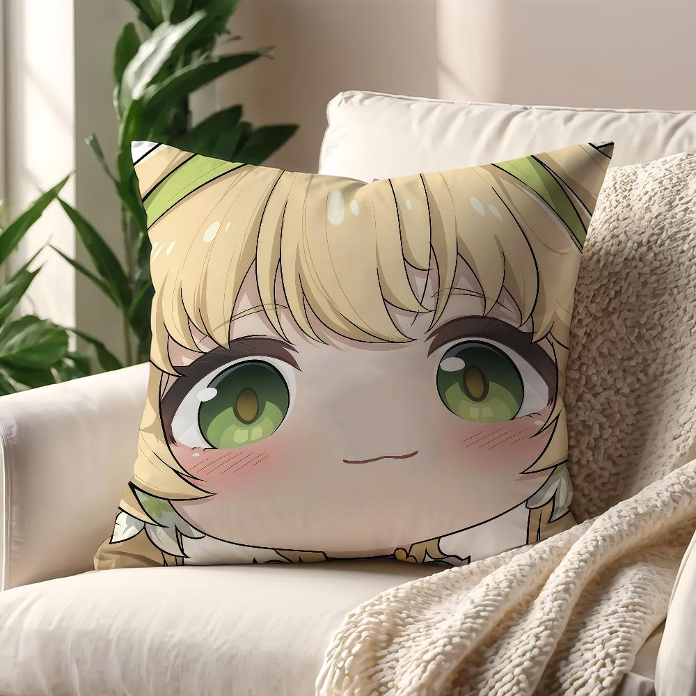 Wuthering Waves face Cute Q-version q cushion cover Pillow Cover Decoration Room Home Sofa living Office Car Nordic Simplicity