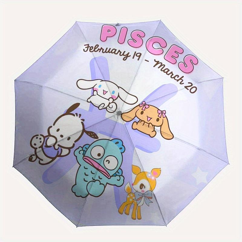 1pc Sanrio Zodiac Pisces Characters Umbrella with Plastic Handle,Suitable for All Seasons Home Travel Outdoor UmbrellaSanlio499