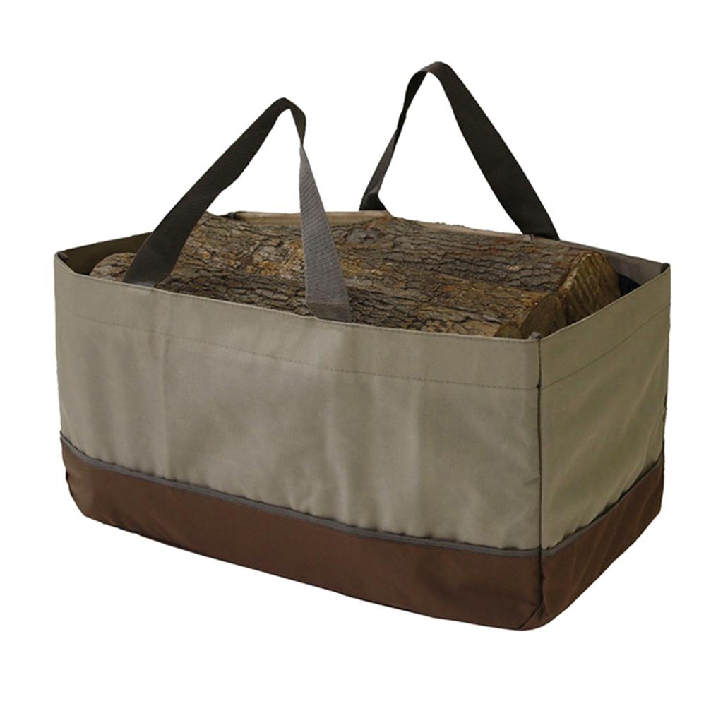 Oxfords Cloth Firewoods Storage Bag Large Capacity Log Carriers Bag with Handle for Carrying Wood Home / Camping