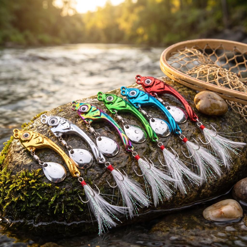 Colorful Alloy Spinnerbait with Long Vibrating Action for Fishing