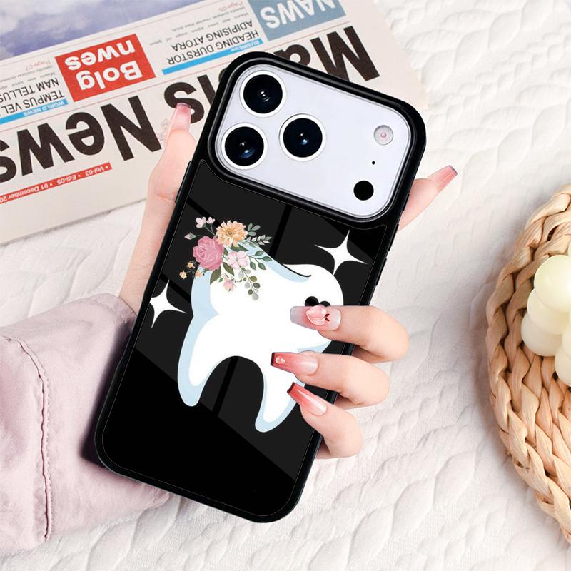 Dentist Tooth Pattern Phone Case For IPhone 17 16e 15 14 13 12 11 Pro Max Air Mini Soft Protective Cover
