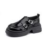 Grape mother spring new retro small leather shoes women's 2025 college style small thick-soled heightening loafers shallow mouth