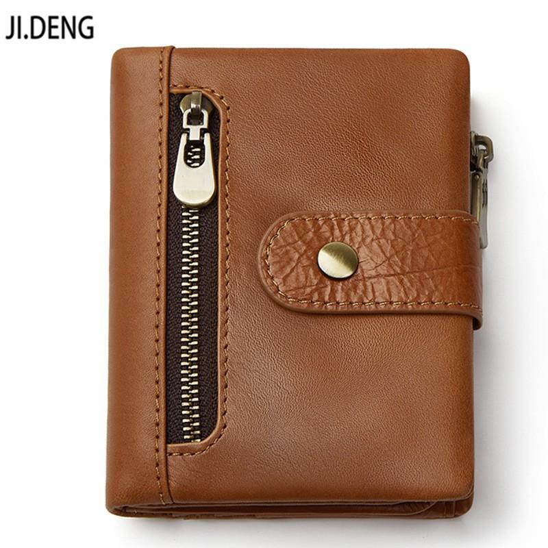 Real Leather Men's Wallet Large Capacity Head Layer Cow Pickup Bag Retro Coin Purse Multi Card Slot Short Vertical
