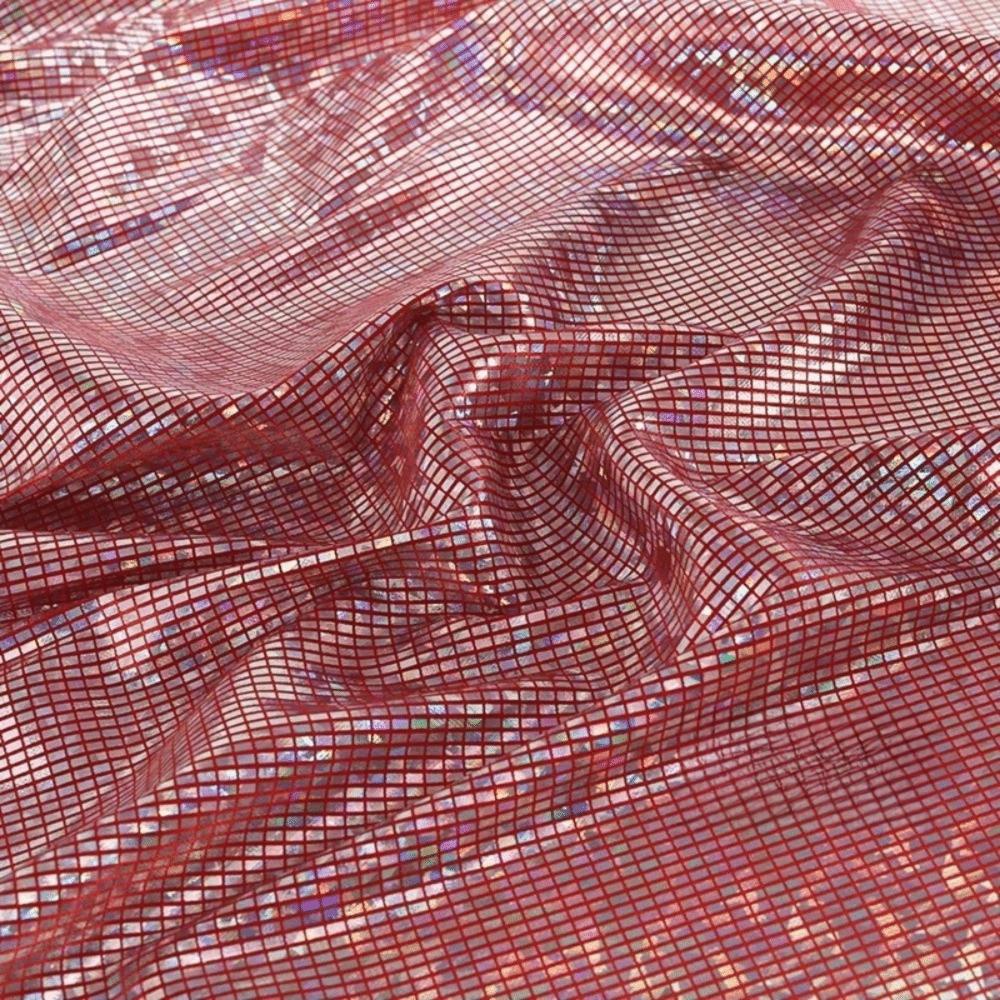 

DIY 100x150cm Metallic Gold Foil Fabric Colorful Shining Sewing Material Laser Apparel Cloth Stage Performance Clothing красный