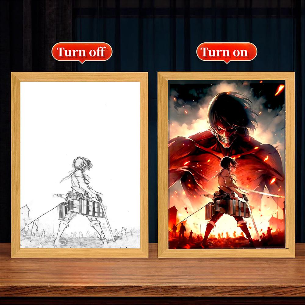 Anime Attack On Titan Light Painting Interior Room Wall Decor Home Decorative Painting For Bedroom Friends Painting Moon Lamp