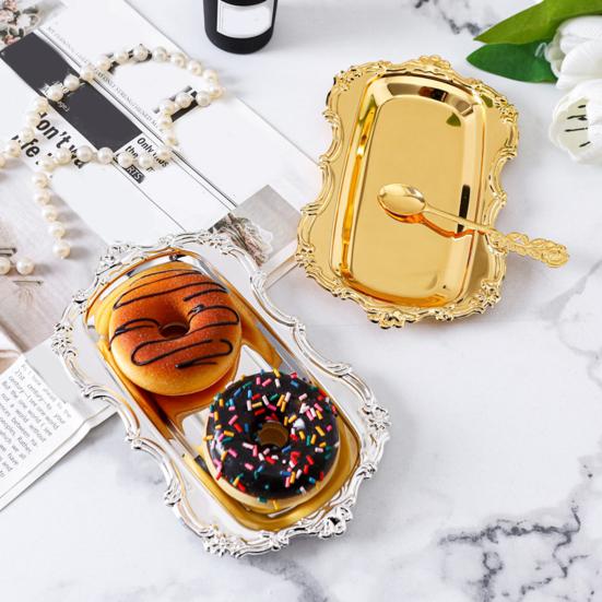 Kovová Umělecká Talíř na Skladování Dortů Šperky Svíčky Dezerty Podnos Krásná Kolekční Mísa Dárek Dekorativní Ozdoba