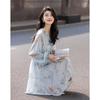 Demana Autumn French Style Printed Chiffon Dress