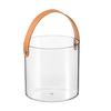 With Handle Small Ice Bucket Clear Glass Flower Bucket Storage Basket Clear Wine Bucket  Office