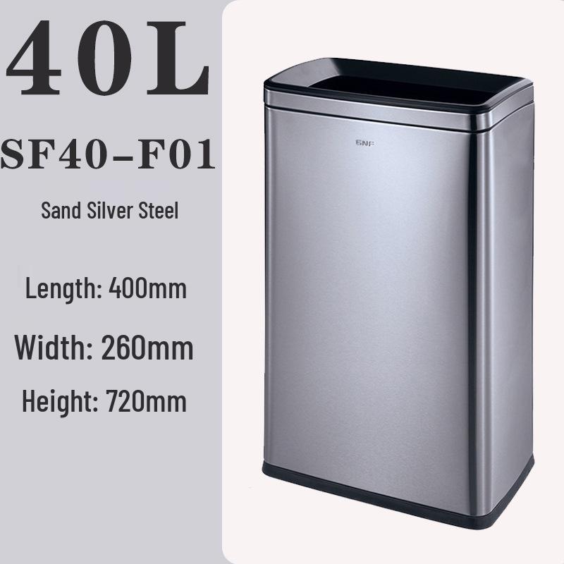 50L Stainless Steel Commercial Trash Can with Large Foot Pedal for Hotels and Shopping Malls