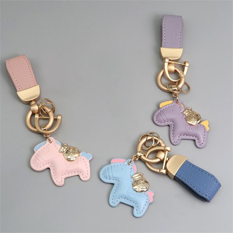 Fashionable Textured Key Pendant Horse Shape Multifuntional Accessory Everyday Use Key Jewelry Suitable for Keys Bags