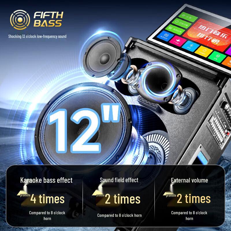 SAST SA-501MAX All-in-One Portable KTV Karaoke Speaker with Screen CN plug (adapter included)