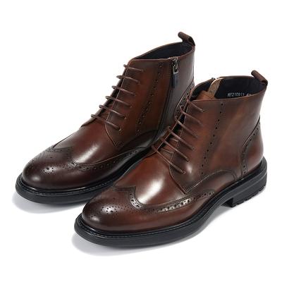 Stivali Trendy da Uomo in Vera Pelle per Attività all'Aperto Pelle di Mucca Strato Superiore Scarpe Casual Resistenti Comode Vita Quotidiana