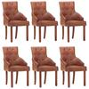 Day and Night - Day and Night Dining Chairs 6 Pcs Genuine Goat Leather Brown