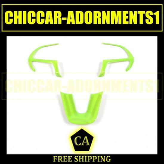 Green Steering Wheel Decor Cover Bezels Trim For Dodge Challengercharger 2015+