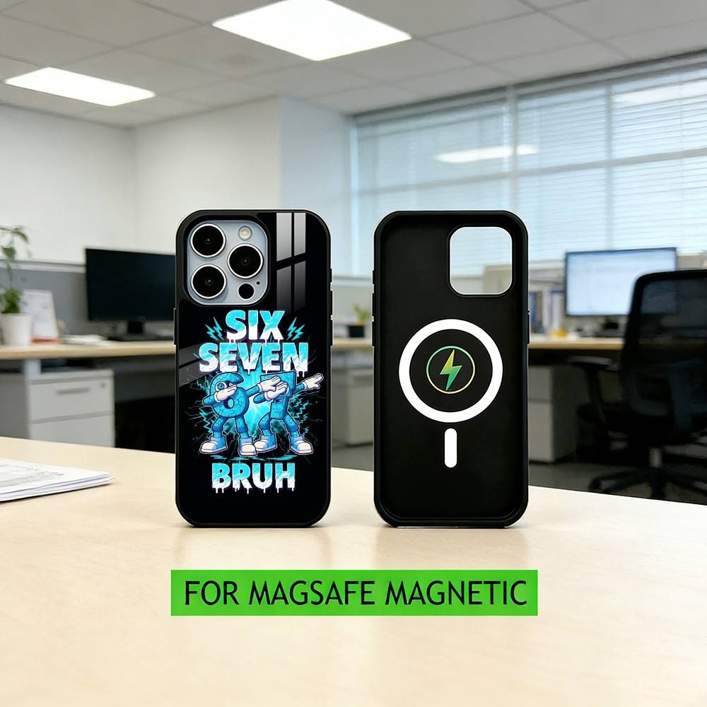 Six Seven 6 7 Phone Case For iPhone17,16,15,14,13,12,11 Plus,Pro Magnetic For Magsafe Wireless Charging