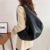 Big Black Shoulder Bags For Women Large Hobo Shopper Bag Solid Color Quality Soft Leather Crossbody Handbag Lady Travel Tote Bag