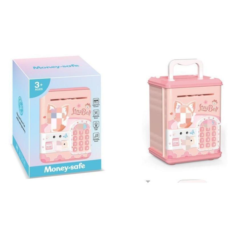 Pusculițe inteligente de desene animate - ID prin amprentă / Recunoaștere facială / Glisare card - Economii distractive și sigure pentru toate vârstele