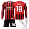 2425 AC Milán Domácí Dlouhý Rukáv Dres Set 9 Giroud 10 Leo 19 Olympiáda 11 Ibrahimović Kaka Nohy