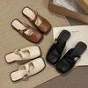 Retro Versatile Flat-bottomed Baotou Half Slippers Spring and Summer New French Premium Slippers Outer Wear