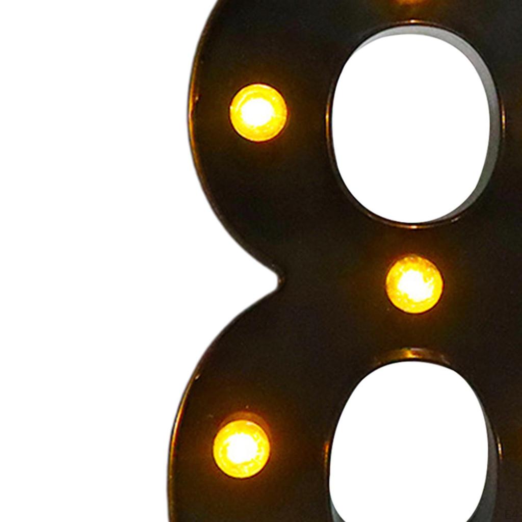 Light up Number Sign Marquee Lamp Cafe Wall Engagement Night Outdoor Home Warm White