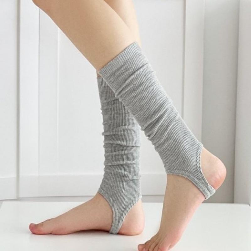 White Foot Socks for Women Spring and Summer, Thin Ballet-style Calf Socks for Slimming, Long Tube Yoga Pile Socks