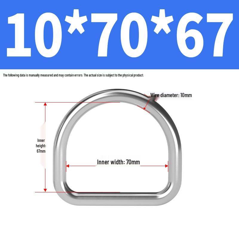 304 Stainless Steel D-Shaped Semi-Circular Buckle for Clothing, Luggage, Hat, DIY Accessories.