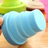 High-Temperature Resistant Silicone Folding Cup with Lid - Candy Color, Portable for Travel and Sports