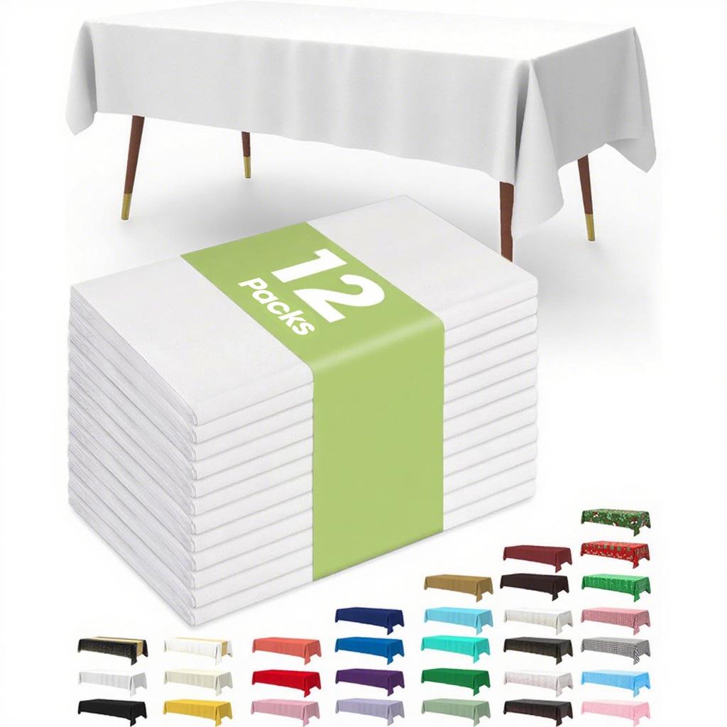 Disposable Waterproof Rectangular Solid Color Tablecloth for Parties